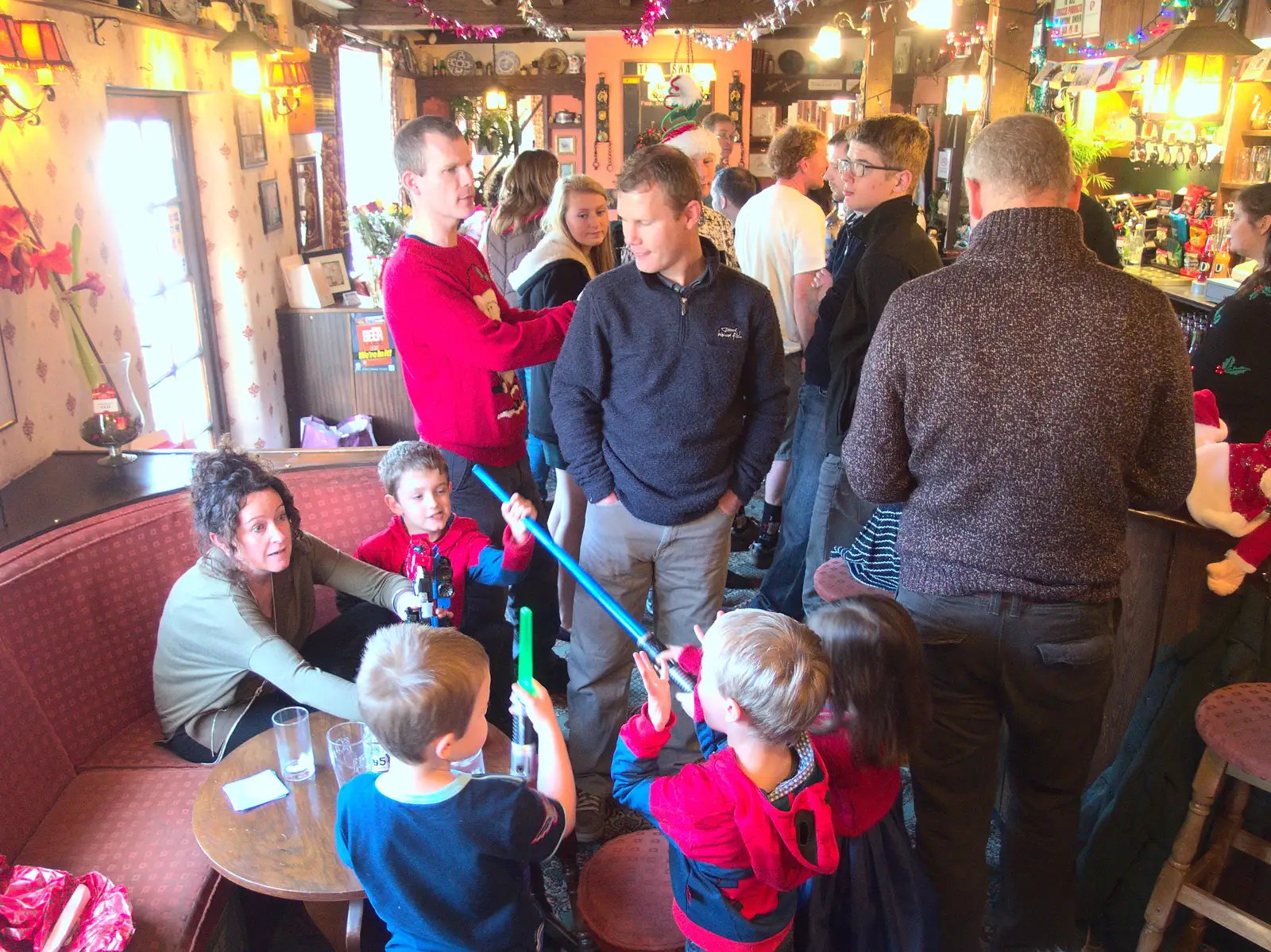 Evelyn tries to control the children, from Christmas and All That, Brome, Suffolk - 25th December 2016