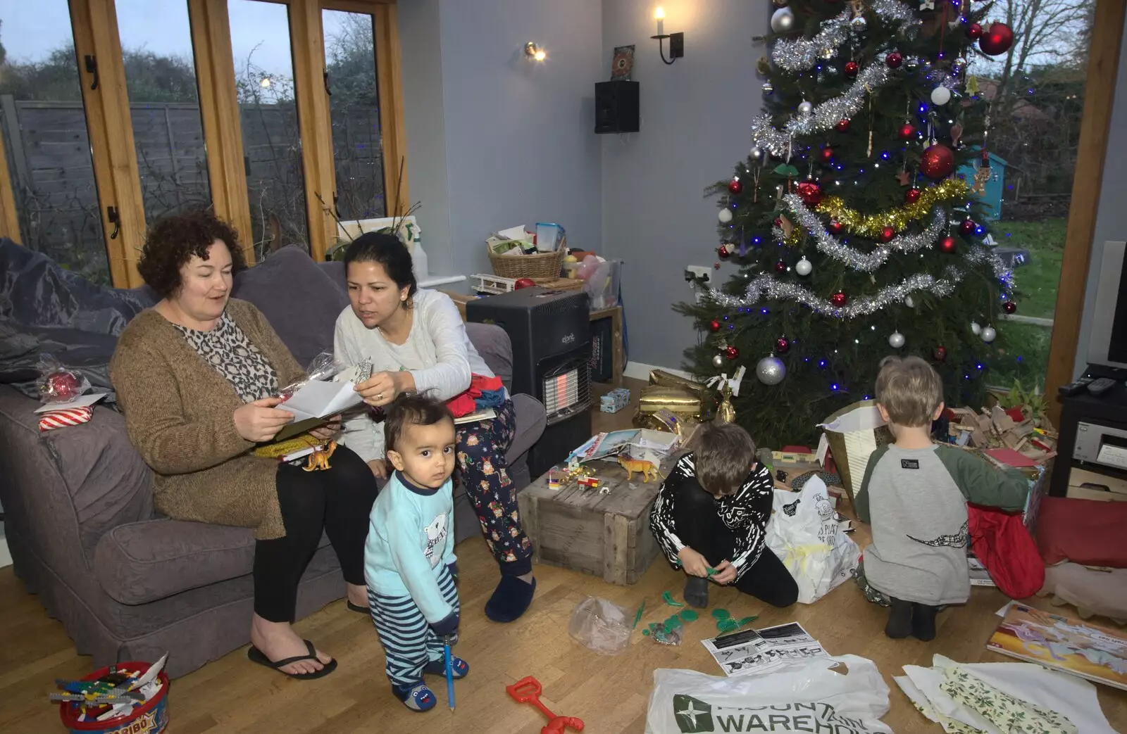 Present frenzy, from Christmas and All That, Brome, Suffolk - 25th December 2016