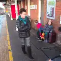 Evelyn roams Platform 1 at Diss, Boxing Day in Southwold, Suffolk - 26th December 2016