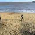 Lousie and Fred on the beach, Boxing Day in Southwold, Suffolk - 26th December 2016