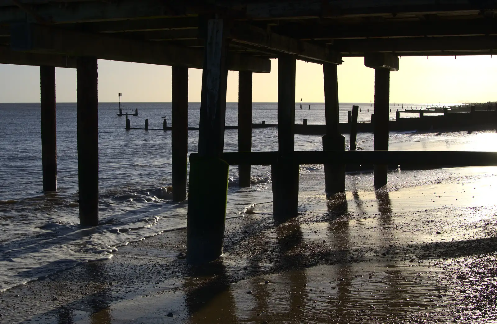 Under the pier, from Boxing Day in Southwold, Suffolk - 26th December 2016