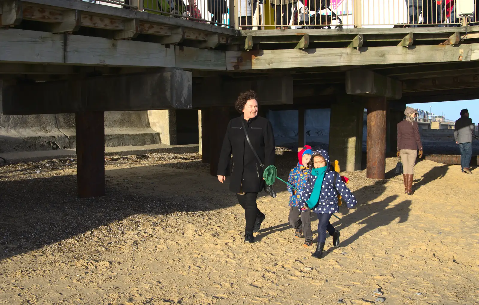 Louise with Harry and Annalua, from Boxing Day in Southwold, Suffolk - 26th December 2016