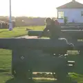 Fred on the cannons, Boxing Day in Southwold, Suffolk - 26th December 2016