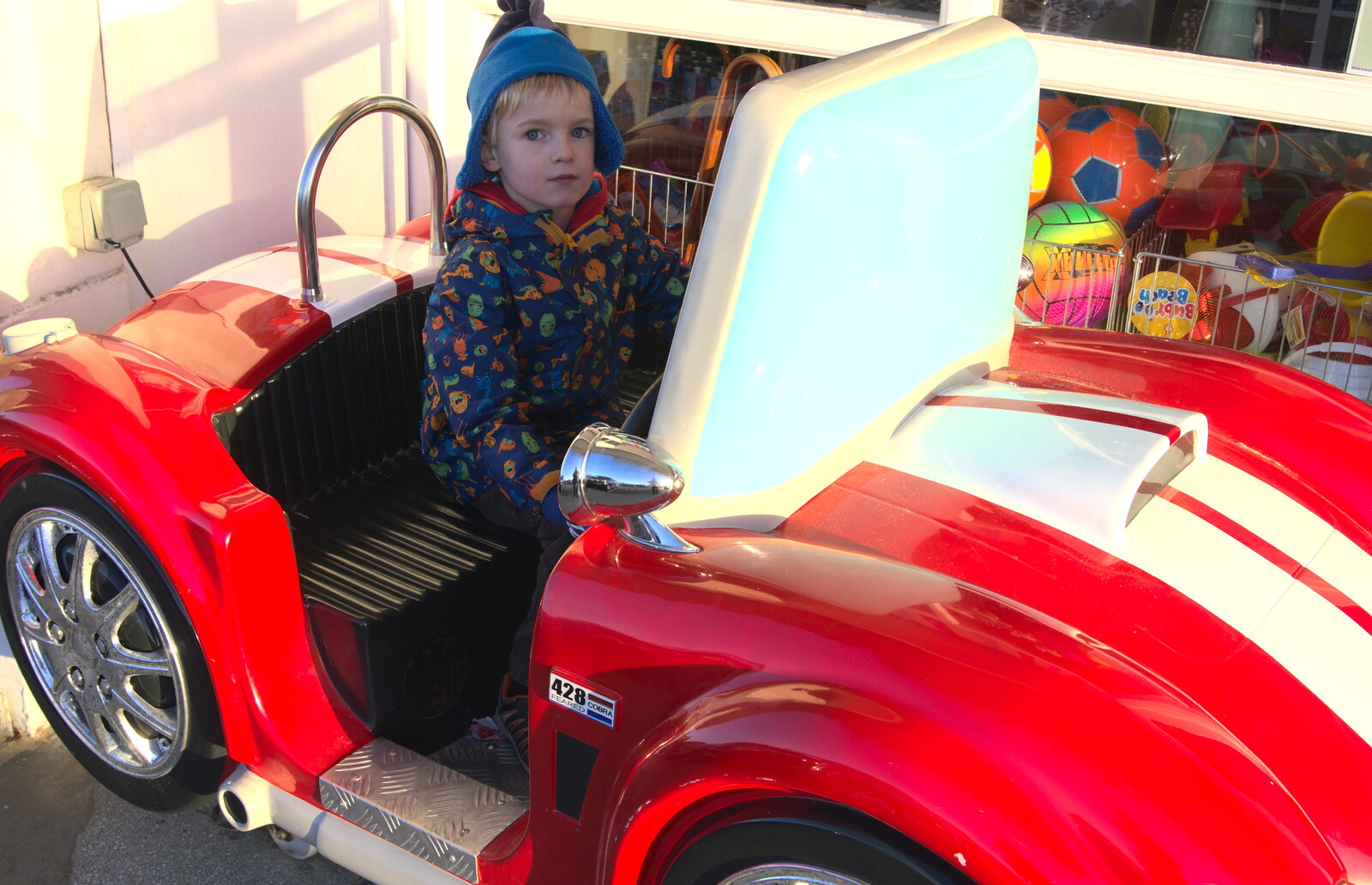 Harry in a toy car from Boxing Day in Southwold, Suffolk - 26th December 2016
