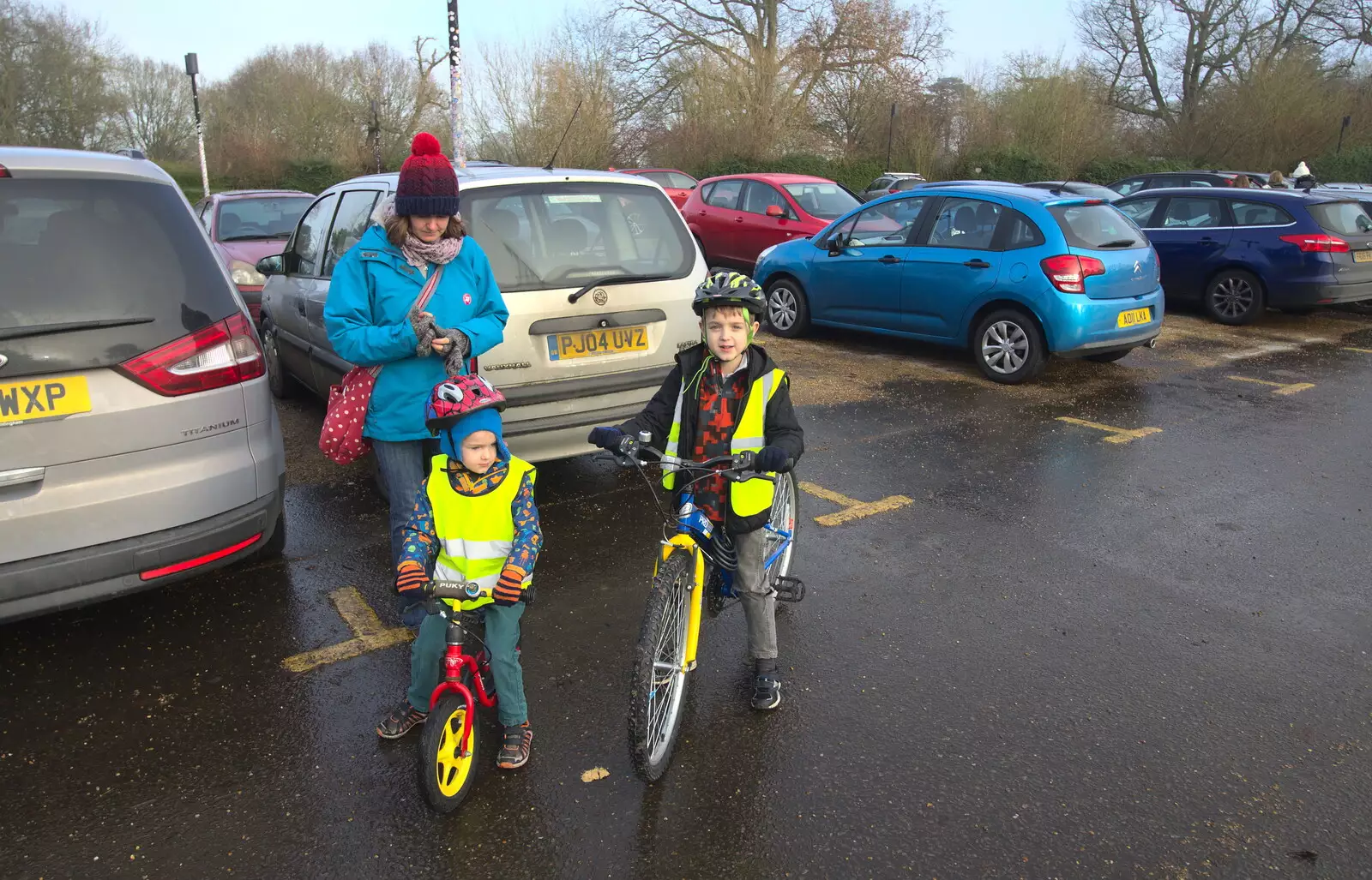 Harry and Fred on their bikes (for a bit, anyway), from A Trip to Ickworth House, Horringer, Suffolk - 30th December 2016