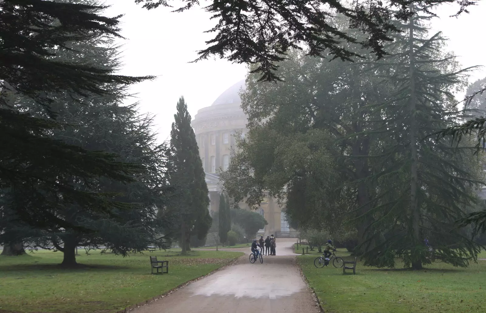 Ickworth's rotunda in the mist, from A Trip to Ickworth House, Horringer, Suffolk - 30th December 2016