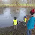 We inspect a frozen pond, A Trip to Ickworth House, Horringer, Suffolk - 30th December 2016