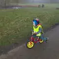 Harry scoots off on his bike, A Trip to Ickworth House, Horringer, Suffolk - 30th December 2016