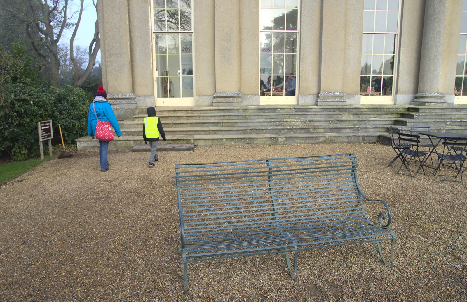 Isobel and Fred near the orangery from A Trip to Ickworth House, Horringer, Suffolk - 30th December 2016