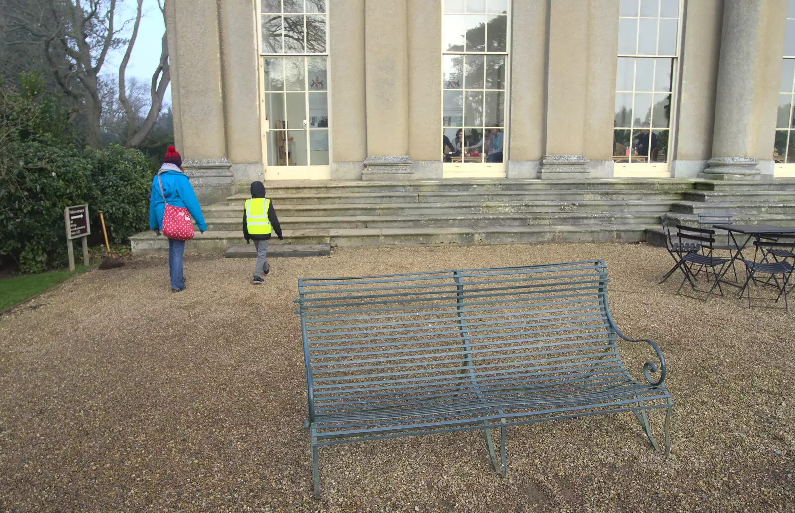 Isobel and Fred near the orangery, from A Trip to Ickworth House, Horringer, Suffolk - 30th December 2016