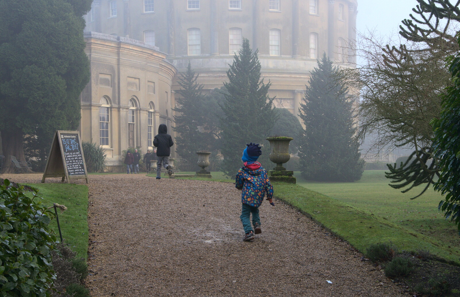 Fred and Harry run off from A Trip to Ickworth House, Horringer, Suffolk - 30th December 2016