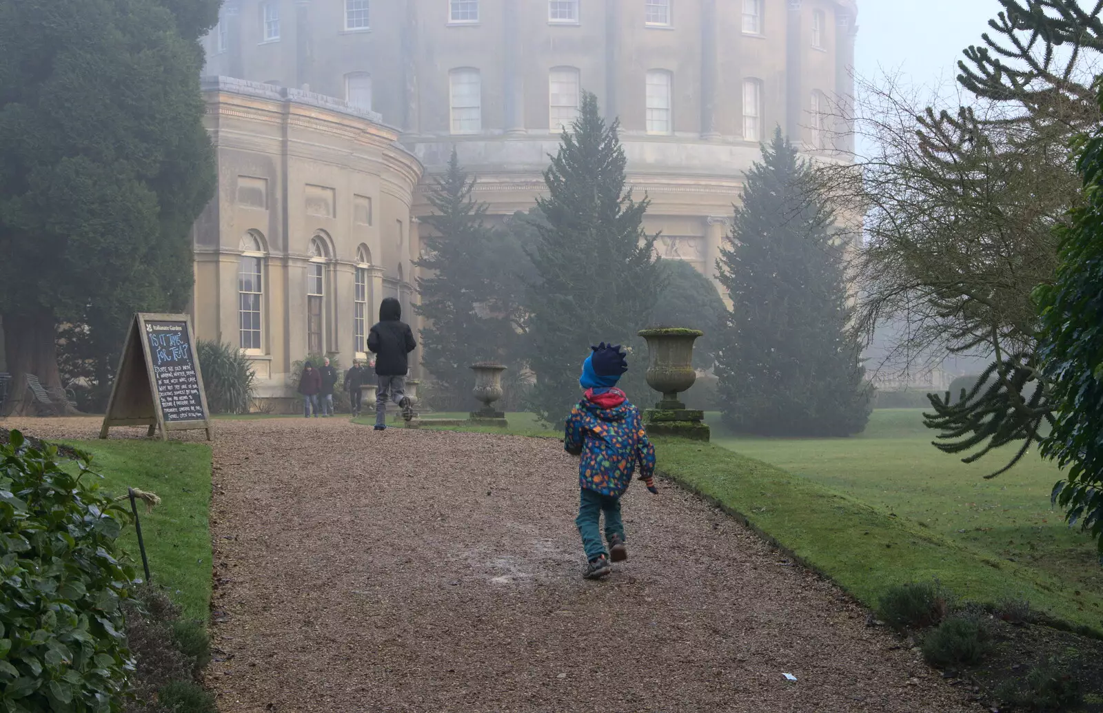 Fred and Harry run off, from A Trip to Ickworth House, Horringer, Suffolk - 30th December 2016