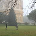 The boys run around in the mist, A Trip to Ickworth House, Horringer, Suffolk - 30th December 2016