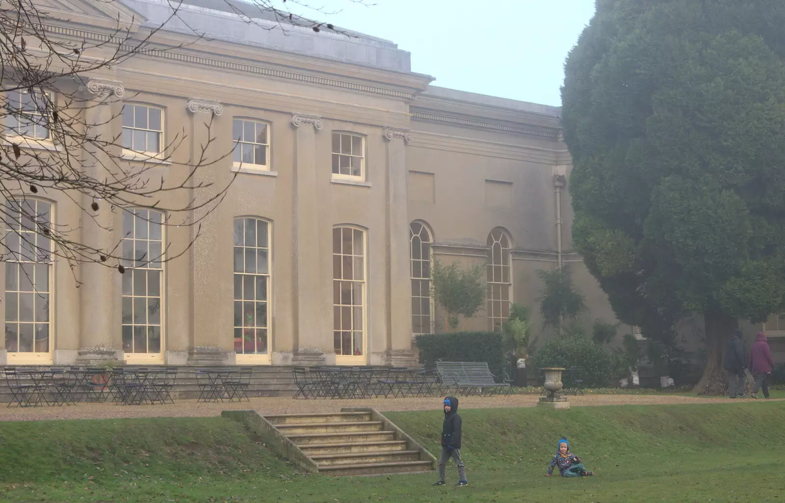 A view of a misty orangery, from A Trip to Ickworth House, Horringer, Suffolk - 30th December 2016