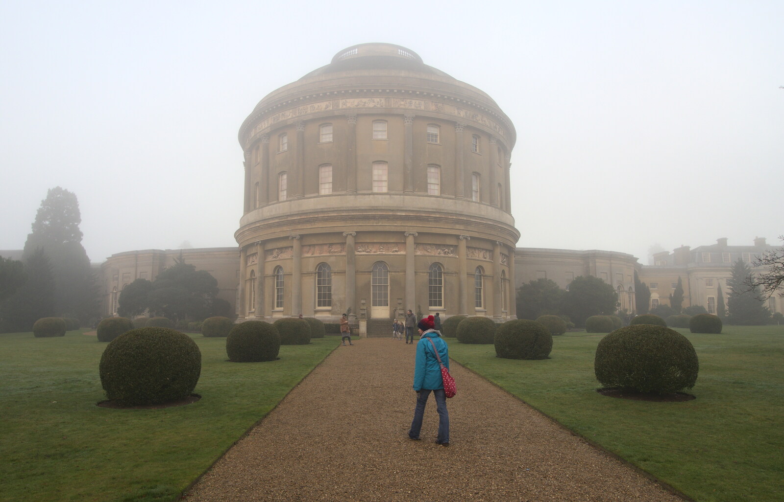 Isobel and the rotunda from A Trip to Ickworth House, Horringer, Suffolk - 30th December 2016
