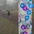 Lots of stickers stuck to a post, A Trip to Ickworth House, Horringer, Suffolk - 30th December 2016