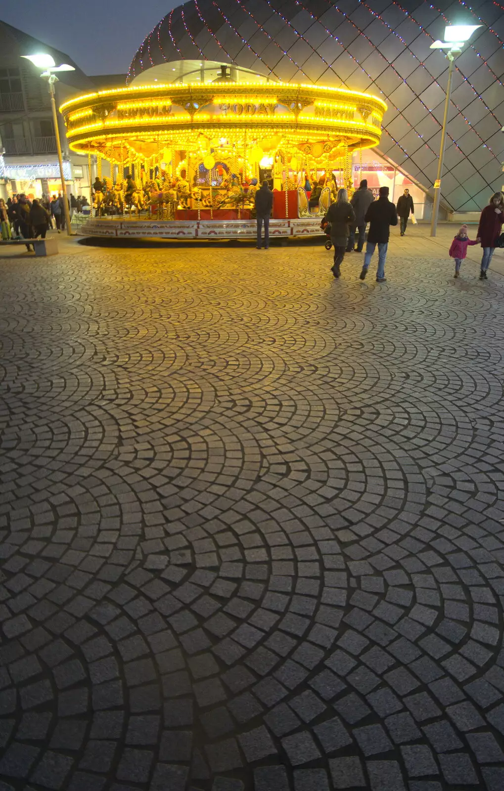 Cobbles and a carousel, from A Trip to Ickworth House, Horringer, Suffolk - 30th December 2016