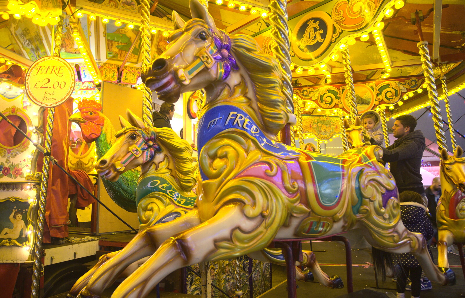Fred the carousel horse from A Trip to Ickworth House, Horringer, Suffolk - 30th December 2016