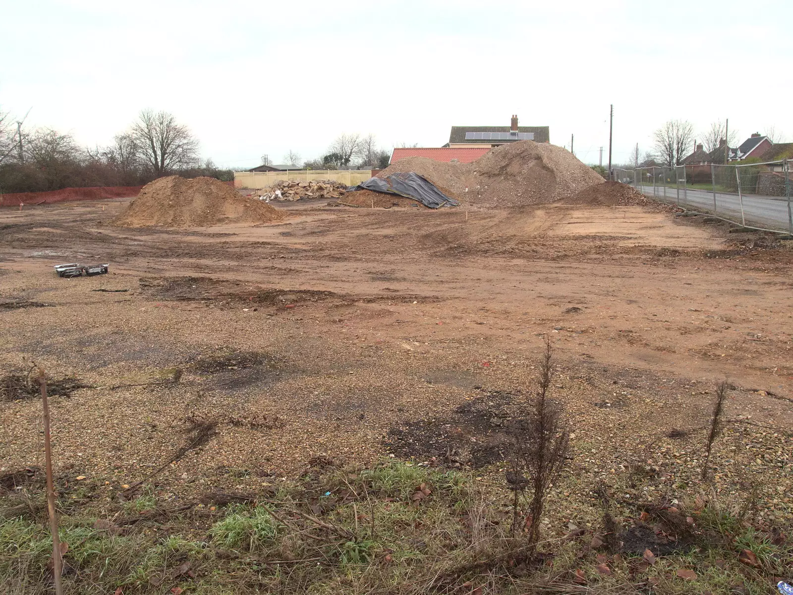 The old Pat Lewis garage is suddenly demolished, from New Year's Eve, The Oaksmere, Brome, Suffolk - 31st December 2016