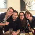 The NYE gang - Isobel, The Boy Phil, Suey and Sarah, New Year's Eve, The Oaksmere, Brome, Suffolk - 31st December 2016