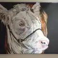 A painting of a cow, New Year's Eve, The Oaksmere, Brome, Suffolk - 31st December 2016