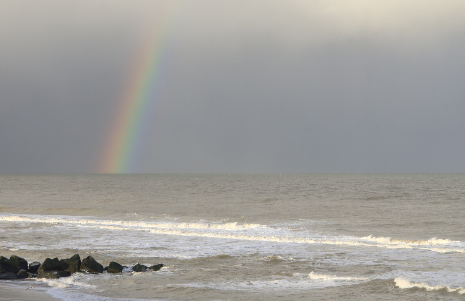 By way of compensation, there's a bit of a rainbow out to sea from Horsey Seals and Sea Palling, Norfolk Coast - 2nd January 2017