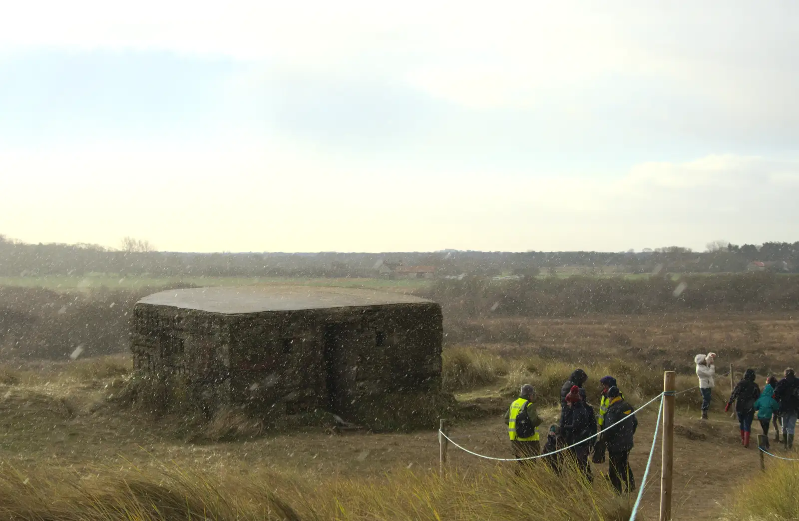 A pillbox in the rain, from Horsey Seals and Sea Palling, Norfolk Coast - 2nd January 2017