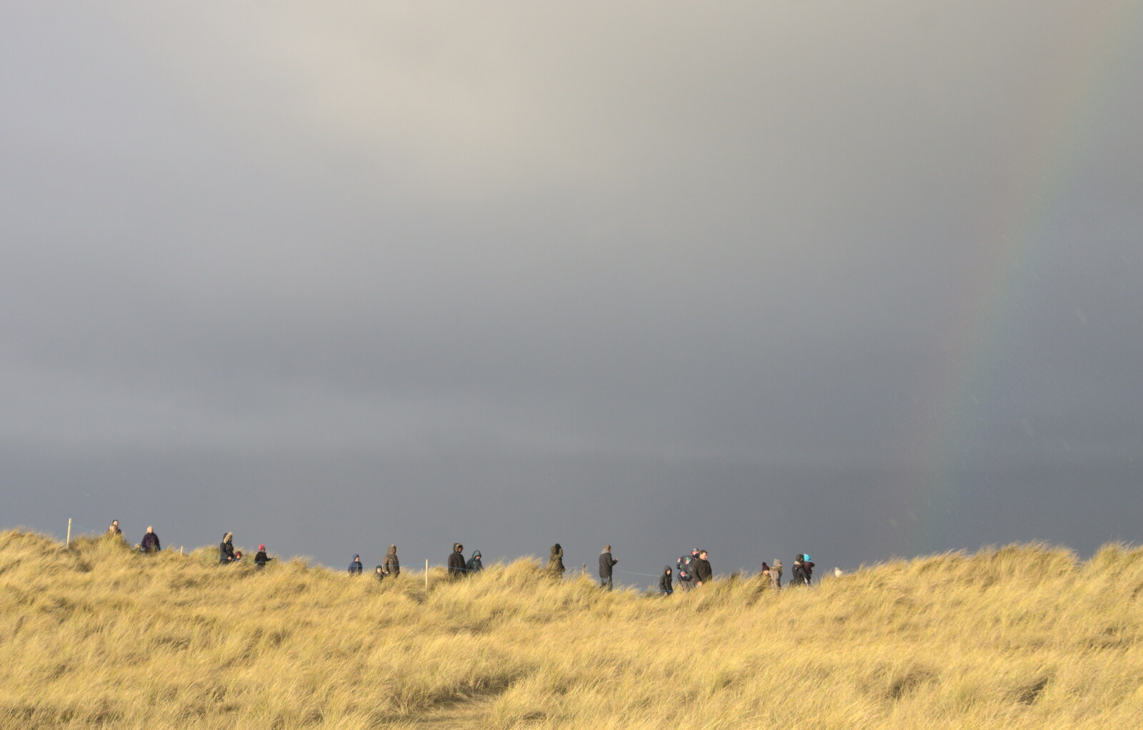 People on the clifftop from Horsey Seals and Sea Palling, Norfolk Coast - 2nd January 2017