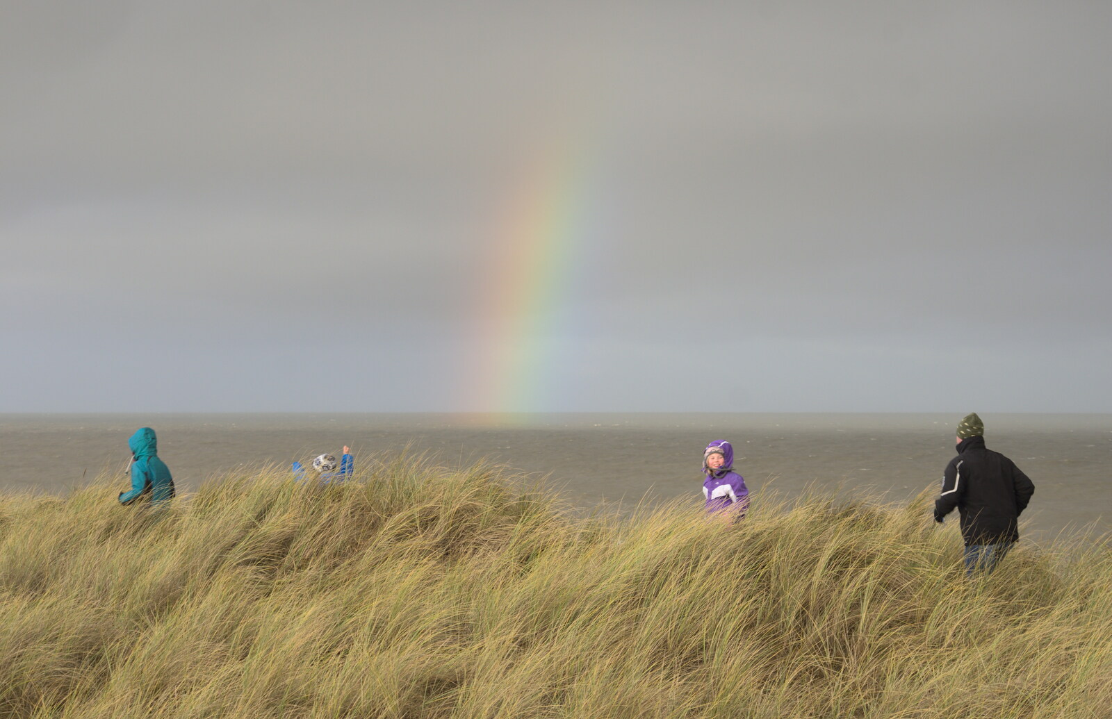 The rainbow's still around from Horsey Seals and Sea Palling, Norfolk Coast - 2nd January 2017
