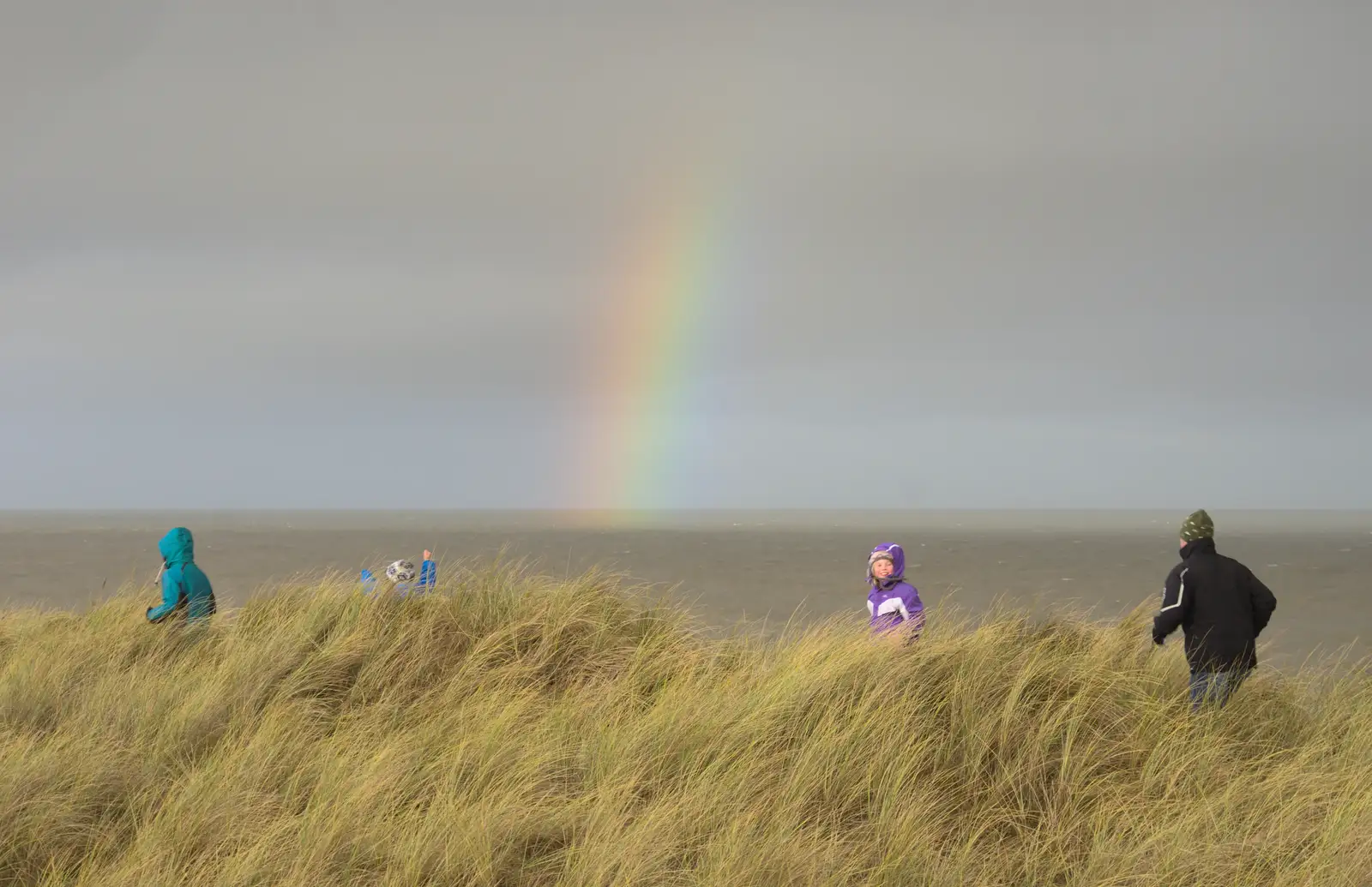 The rainbow's still around, from Horsey Seals and Sea Palling, Norfolk Coast - 2nd January 2017