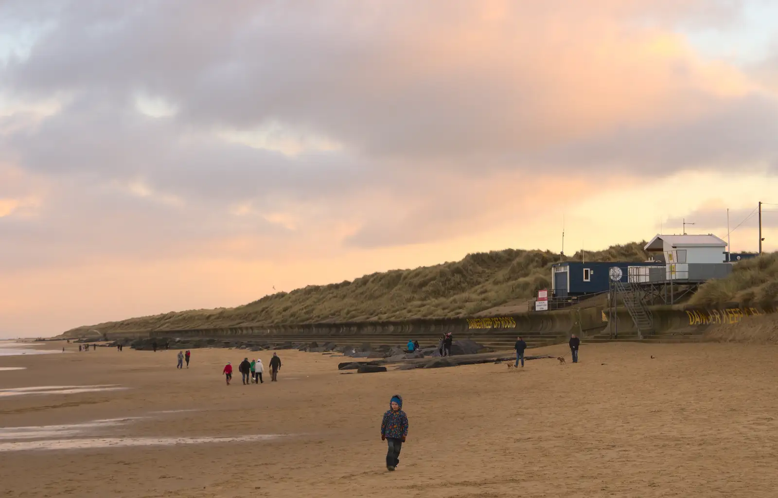 Harry roams the beach, from Horsey Seals and Sea Palling, Norfolk Coast - 2nd January 2017