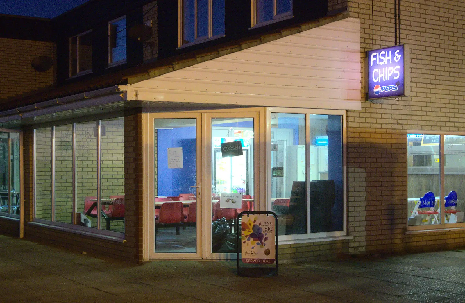 An empty fish and chip shop, from Horsey Seals and Sea Palling, Norfolk Coast - 2nd January 2017