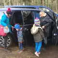 Everyone piles out of the car, A Day at High Lodge, Brandon, Suffolk - 3rd January 2017