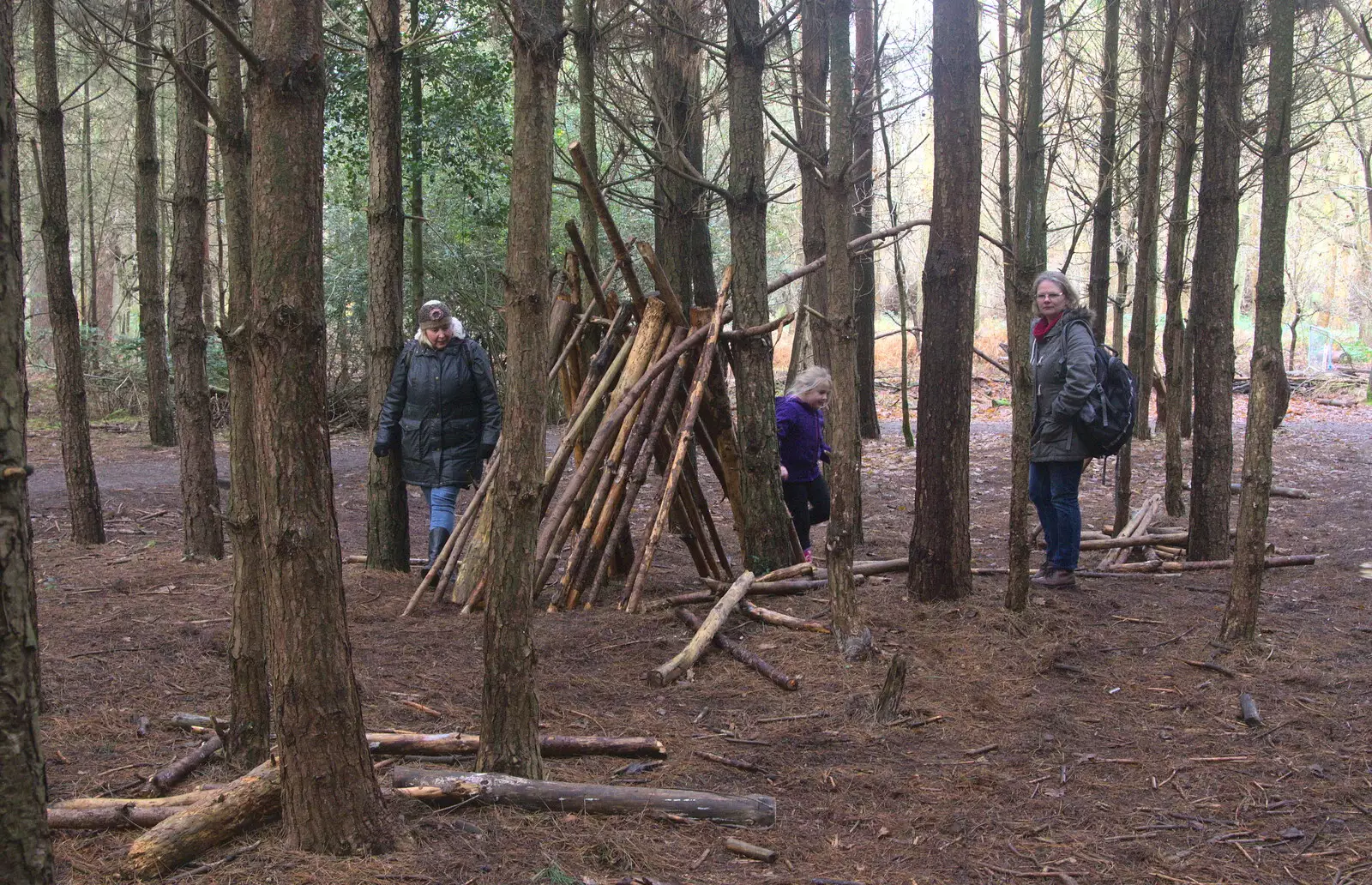 The den is inspected, from A Day at High Lodge, Brandon, Suffolk - 3rd January 2017