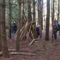 The den is inspected, A Day at High Lodge, Brandon, Suffolk - 3rd January 2017