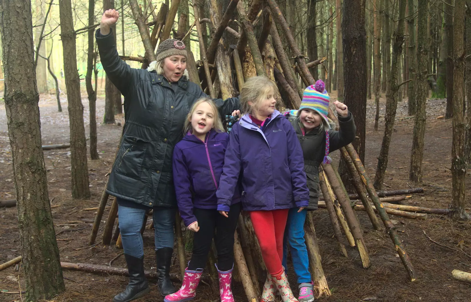 The 'Dengineers' pose for a photo, from A Day at High Lodge, Brandon, Suffolk - 3rd January 2017