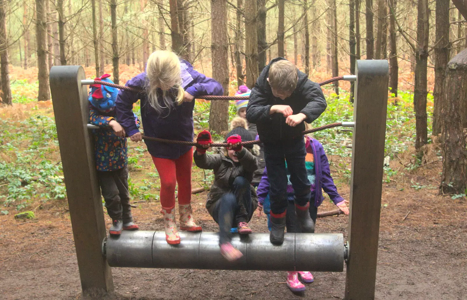 Spinning around on some steel rollers, from A Day at High Lodge, Brandon, Suffolk - 3rd January 2017