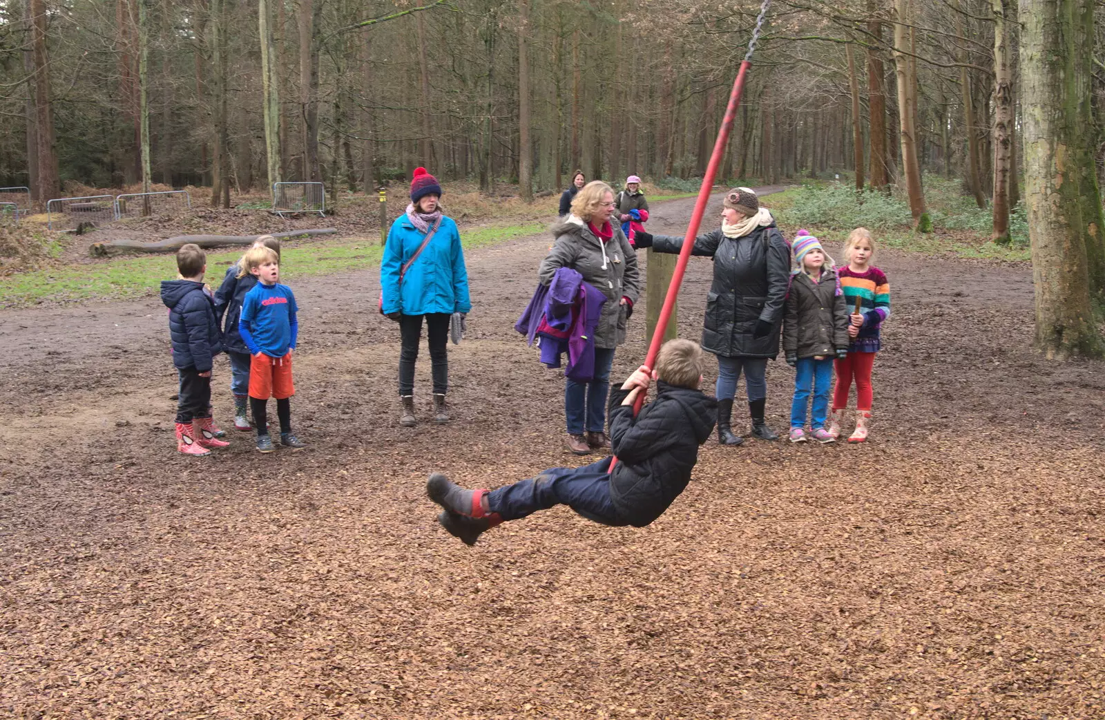 Fred has a go as everyone else looks on, from A Day at High Lodge, Brandon, Suffolk - 3rd January 2017