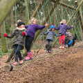 The children are all on a massive swing, A Day at High Lodge, Brandon, Suffolk - 3rd January 2017