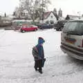 Harry in Buckshorn Lane car park, A Snowy January Miscellany, Eye, Suffolk - 15th January 2017