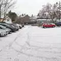 Snow covers the car park near the library, A Snowy January Miscellany, Eye, Suffolk - 15th January 2017