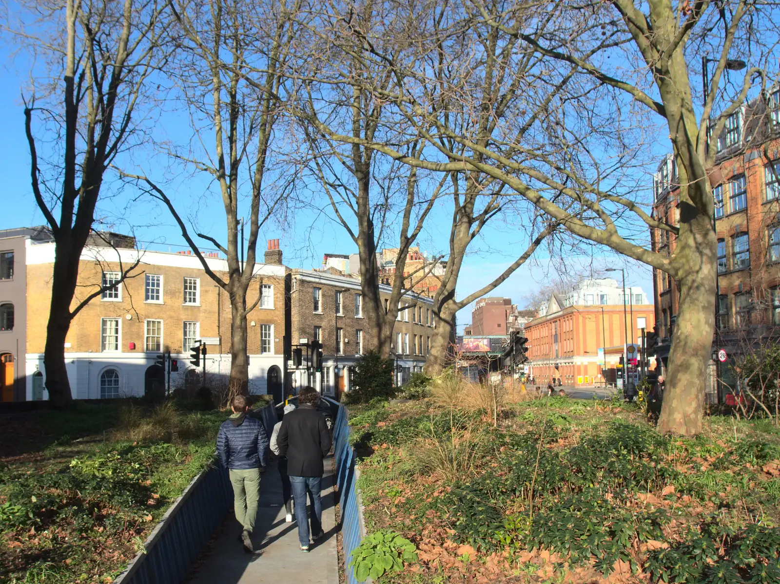 Walking out of Mint Street Park, from SwiftKey's Last Days in Southwark and a Taxi Protest, London - 18th January 2017