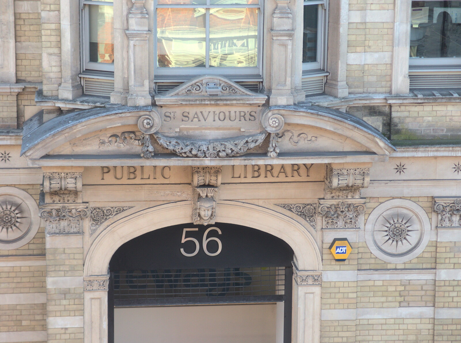 St. Saviour's Public Library sign from SwiftKey's Last Days in Southwark and a Taxi Protest, London - 18th January 2017
