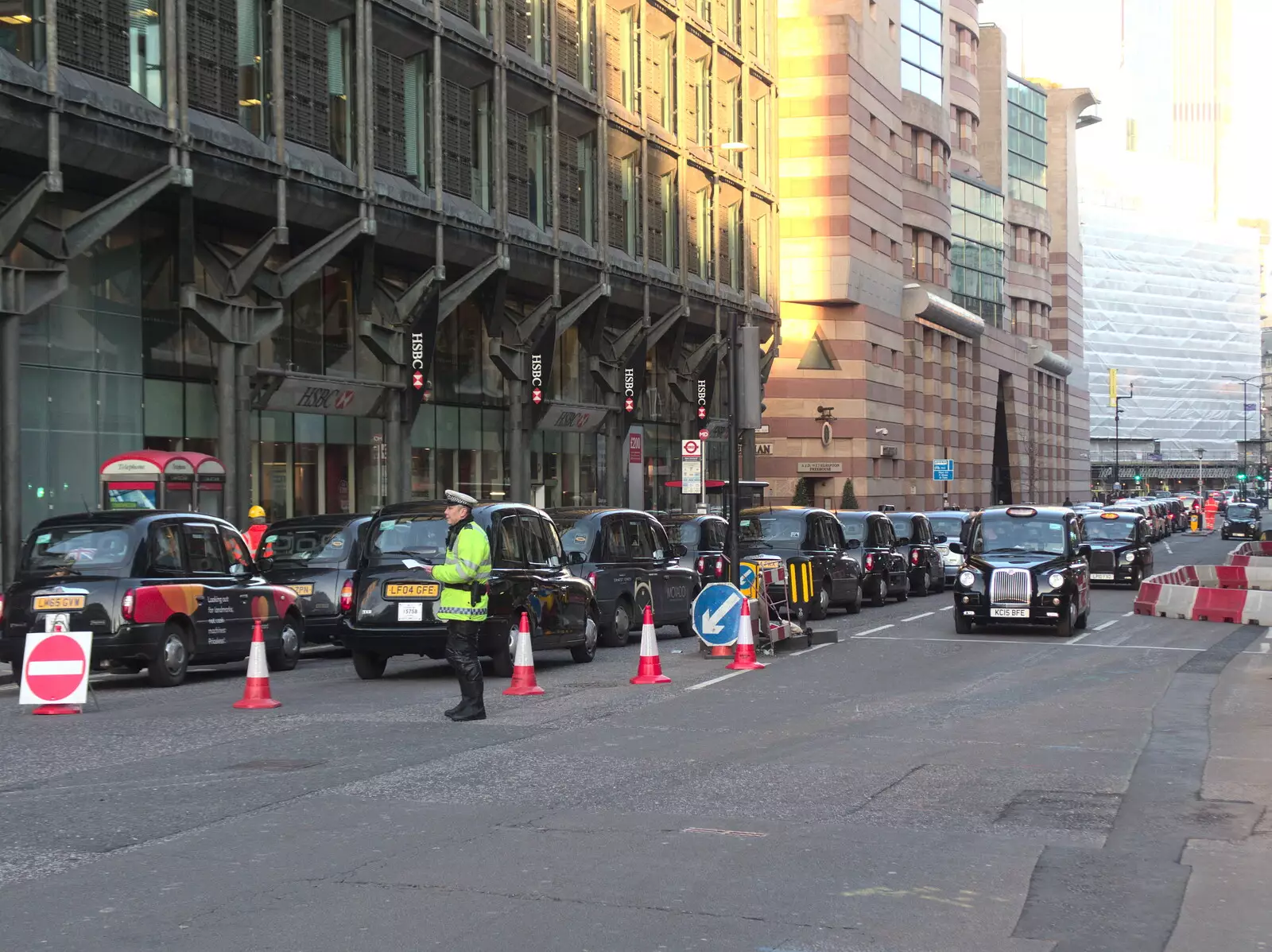 In the City, London taxi-cabs are protesting, from SwiftKey's Last Days in Southwark and a Taxi Protest, London - 18th January 2017