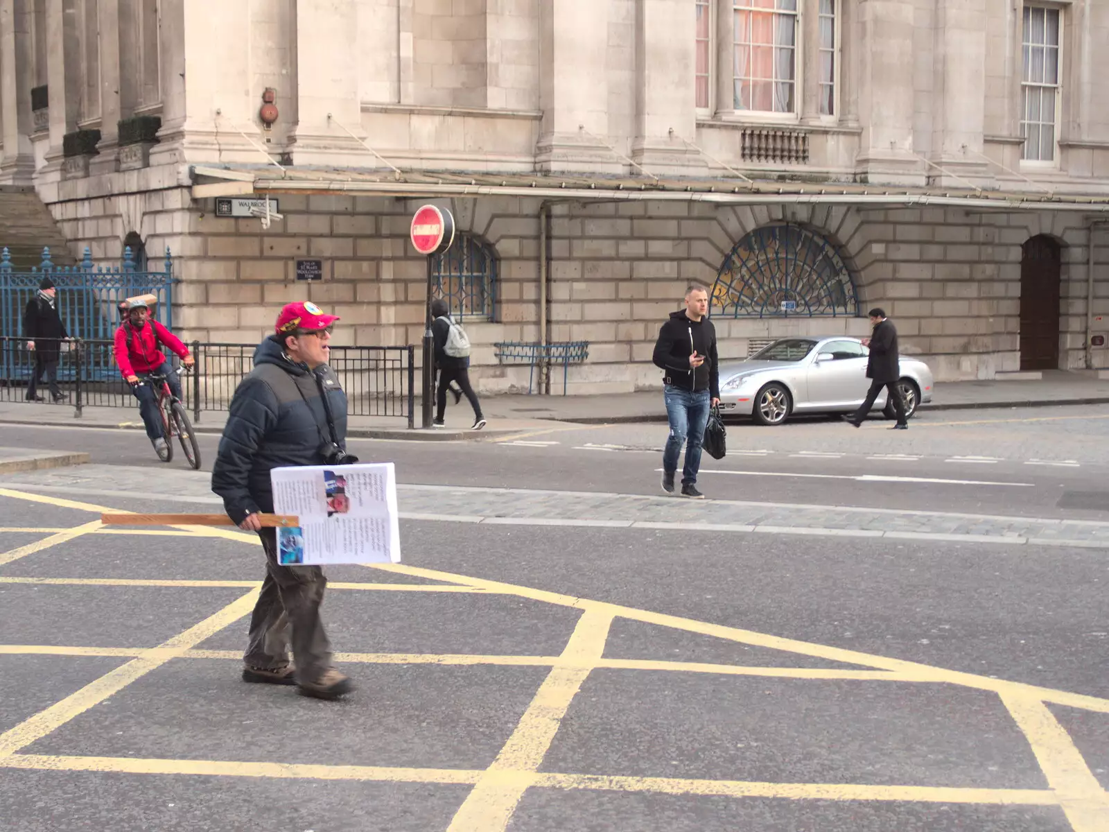 A protestor carries a placard, from SwiftKey's Last Days in Southwark and a Taxi Protest, London - 18th January 2017