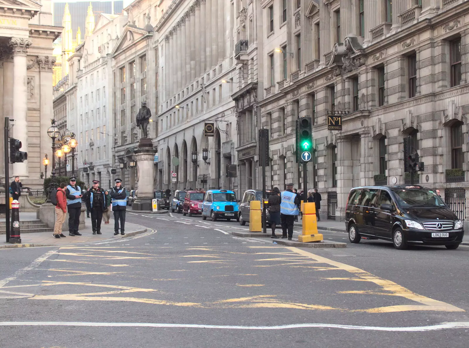 More taxis on Cornhill, from SwiftKey's Last Days in Southwark and a Taxi Protest, London - 18th January 2017