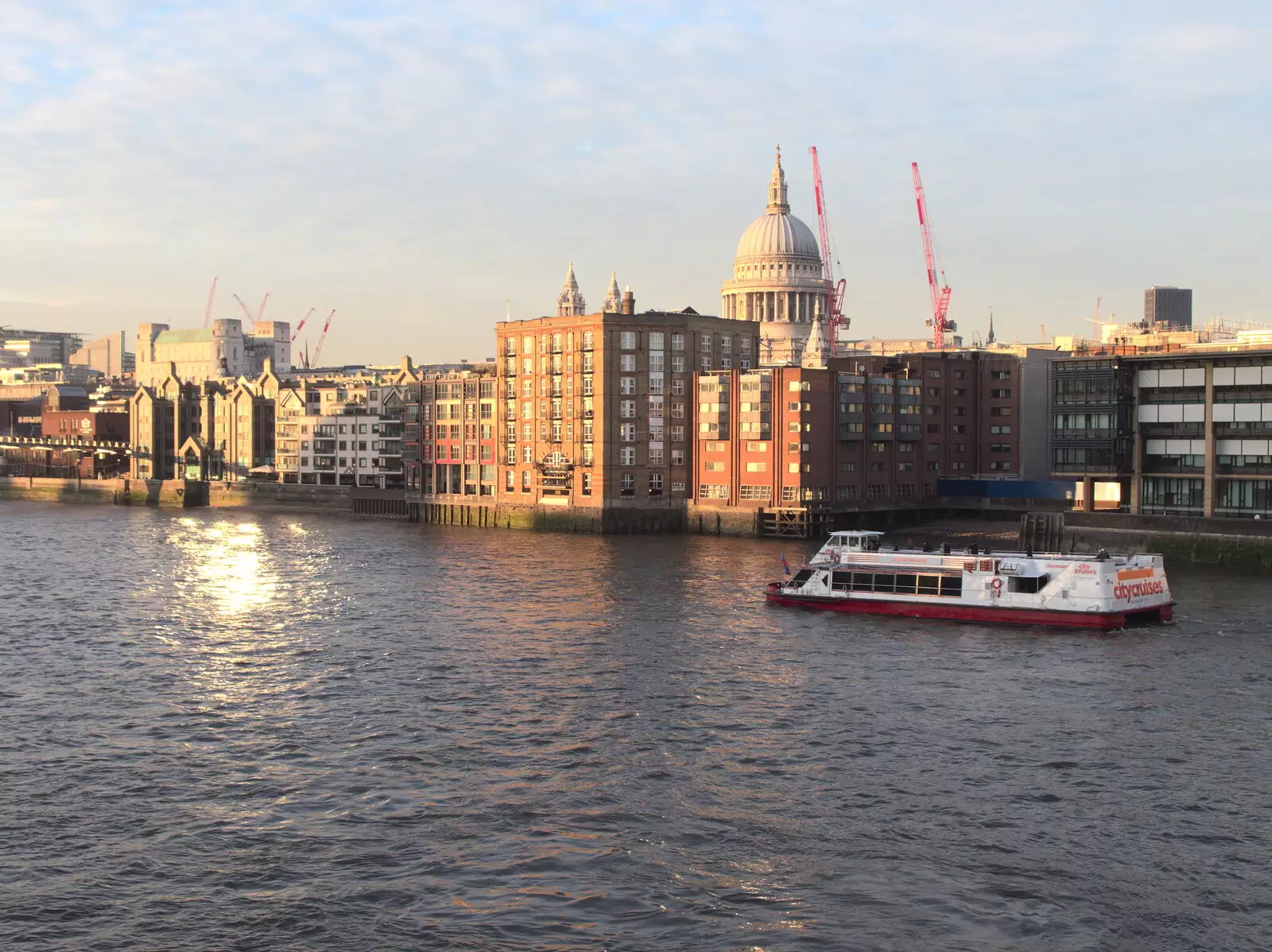 Waterfront buildings and St. Paul's, from SwiftKey's Last Days in Southwark and a Taxi Protest, London - 18th January 2017