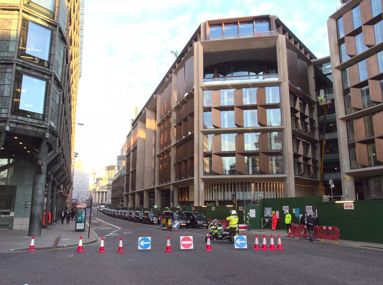 Taxis have blockaded Queen Victoria Street by Bloomberg , from SwiftKey's Last Days in Southwark and a Taxi Protest, London - 18th January 2017