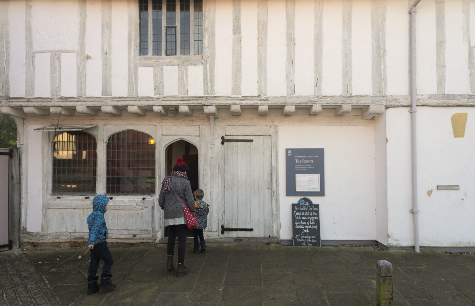 We head into the National Trust tea rooms from A Day in Lavenham, Suffolk - 22nd January 2017
