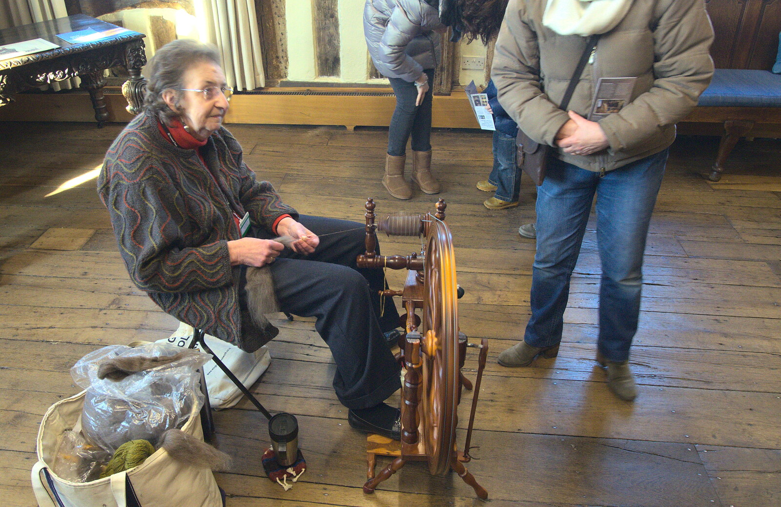 There's a spinning demonstration occuring from A Day in Lavenham, Suffolk - 22nd January 2017